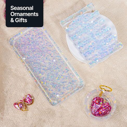 Hemway Craft Glitter 100g / 3.5oz رقائق لامعة للفنون والحرف البهلوانات الراتنج الايبوكسي قصاصات الزجاج المدارس ورقة زينة الهالوين - مكتنزة للغاية (1/8 "0.125" 3 مم) - أم اللؤلؤ قزحي الألوان in Kuwait