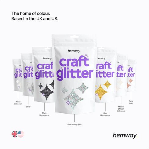 Hemway Craft Glitter 100g / 3.5oz رقائق لامعة للفنون والحرف البهلوانات الراتنج الايبوكسي قصاصات الزجاج المدارس ورقة زينة الهالوين - مكتنزة للغاية (1/8 "0.125" 3 مم) - أم اللؤلؤ قزحي الألوان in Kuwait