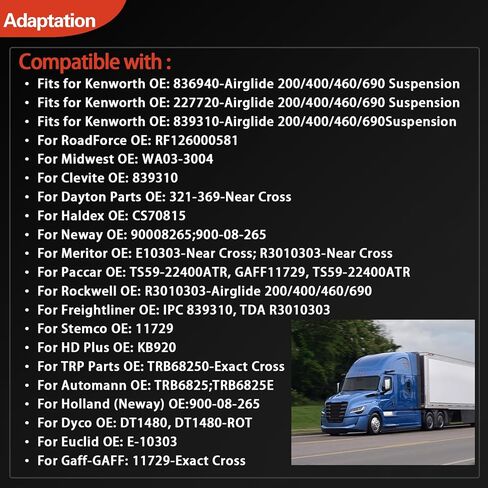 839310 Torque Arm Bushing Compatible with Kenworth & Peterbilt & Airglide 200 400 460 690, Replace# 839310, 836940, TS59-22400, TRB6825 2PCS in Saudi Arabia