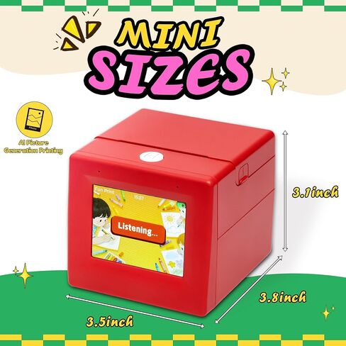 Smart AI Voice Sticker Printer, Kids Toys Spark Imagination Intellectual Development, Mini Thermal Label Printer with Display, Inkless Portable Sticker Maker, 4 Rolls Paper in Saudi Arabia