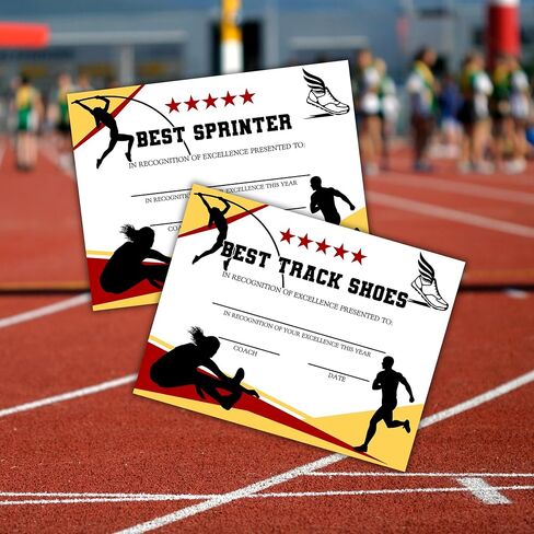 Track and Field Achievement Awards 30pk Unique Youth Sports MVP Superlatives End of Season Banquet Certificates of Achievement Running Cross-Country in Saudi Arabia