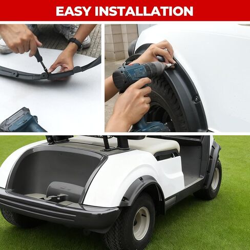 Front & Rear Fender Flares for Yamaha G29 Drive2, Combined Mud Flaps Mud Guard Extension for 2017-2025 Yamaha Drive2 G29 Standard and Unmodified Golf Carts, 4 Sets in Kuwait