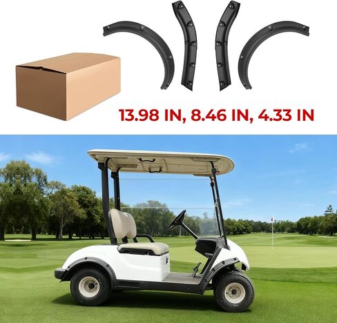 Front & Rear Fender Flares for Yamaha G29 Drive2, Combined Mud Flaps Mud Guard Extension for 2017-2025 Yamaha Drive2 G29 Standard and Unmodified Golf Carts, 4 Sets in Kuwait
