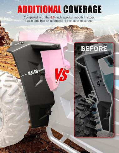 XXL مشاعل الحاجز الأمامي لـ Polaris RZR XP 1000، واقيات الطين الأمامية الممتدة على نطاق أوسع لـ Polaris RZR XP 1000 / Turbo/S 1000 / RZR Trail / 900/900 S 2014-2023، استبدال #2881985، زوج واحد in Kuwait