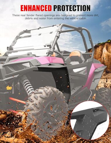 XXL مشاعل الحاجز الأمامي لـ Polaris RZR XP 1000، واقيات الطين الأمامية الممتدة على نطاق أوسع لـ Polaris RZR XP 1000 / Turbo/S 1000 / RZR Trail / 900/900 S 2014-2023، استبدال #2881985، زوج واحد in Kuwait