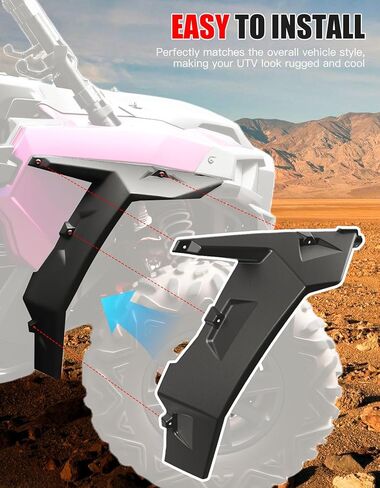 XXL مشاعل الحاجز الأمامي لـ Polaris RZR XP 1000، واقيات الطين الأمامية الممتدة على نطاق أوسع لـ Polaris RZR XP 1000 / Turbo/S 1000 / RZR Trail / 900/900 S 2014-2023، استبدال #2881985، زوج واحد in Kuwait