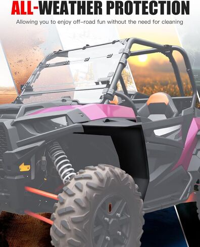 XXL مشاعل الحاجز الأمامي لـ Polaris RZR XP 1000، واقيات الطين الأمامية الممتدة على نطاق أوسع لـ Polaris RZR XP 1000 / Turbo/S 1000 / RZR Trail / 900/900 S 2014-2023، استبدال #2881985، زوج واحد in Kuwait