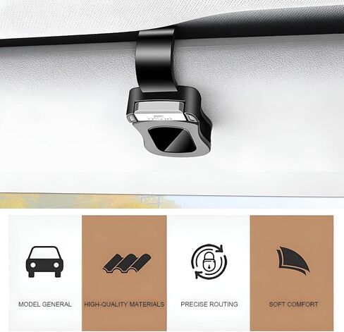 Sunglass Holder for Car, Push Open Car Sunglasses Holder, Sunglasses Clip for Car Visor, Universal Eyeglasses Mount with One-Hand Operation, Universal Glasses Hanger for Auto, Truck & SUV Interior in Kuwait