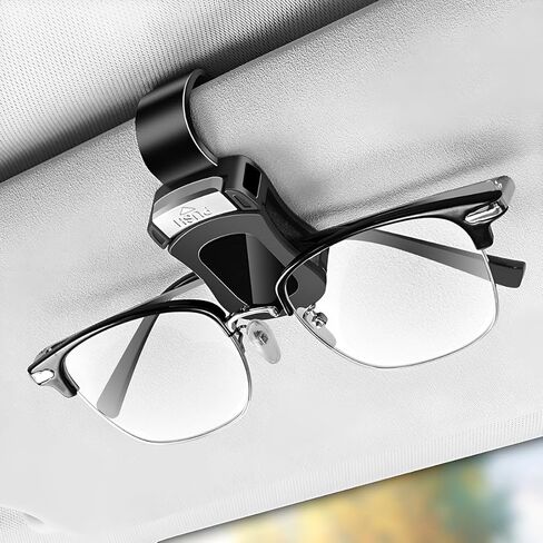 Sunglass Holder for Car, Push Open Car Sunglasses Holder, Sunglasses Clip for Car Visor, Universal Eyeglasses Mount with One-Hand Operation, Universal Glasses Hanger for Auto, Truck & SUV Interior in Kuwait