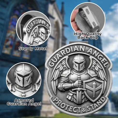 Guardian Angel Visor Clips for Cars, Armored Guardian Angel Visor Clip Car Accessories Colorful 3D Safety Gift for New Driver Family Friend in Saudi Arabia