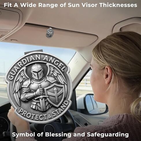 Guardian Angel Visor Clips for Cars, Armored Guardian Angel Visor Clip Car Accessories Colorful 3D Safety Gift for New Driver Family Friend in Saudi Arabia