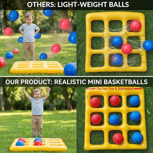 Pool Toy Games, Upgraded Tic-Tac-Toe & Basketball, Inflatable Anti-Wind Pool Games with 10 Basketball (5 Red & 5 Blue) – Pool Games for Adults Kids Teens& Family, Outdoor Summer Water Pool Party Toys in Saudi Arabia