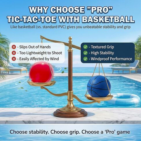 Pool Toy Games, Upgraded Tic-Tac-Toe & Basketball, Inflatable Anti-Wind Pool Games with 10 Basketball (5 Red & 5 Blue) – Pool Games for Adults Kids Teens& Family, Outdoor Summer Water Pool Party Toys in Saudi Arabia