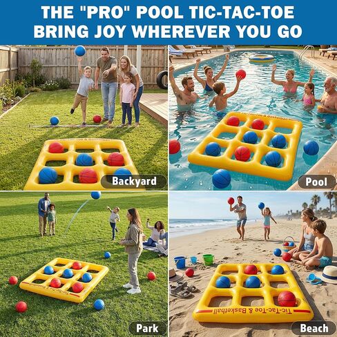 Pool Toy Games, Upgraded Tic-Tac-Toe & Basketball, Inflatable Anti-Wind Pool Games with 10 Basketball (5 Red & 5 Blue) – Pool Games for Adults Kids Teens& Family, Outdoor Summer Water Pool Party Toys in Saudi Arabia