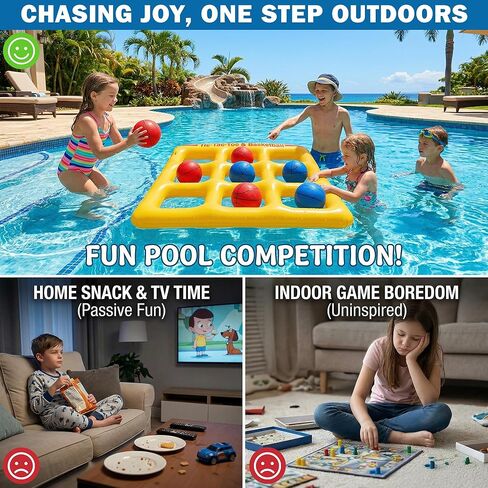 Pool Toy Games, Upgraded Tic-Tac-Toe & Basketball, Inflatable Anti-Wind Pool Games with 10 Basketball (5 Red & 5 Blue) – Pool Games for Adults Kids Teens& Family, Outdoor Summer Water Pool Party Toys in Saudi Arabia