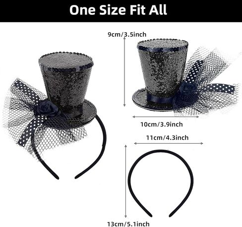 Mini Top Hat Fascinator Headband with Veil for Women Girl Festival Halloween Christmas Party Costume Theme Party in Kuwait