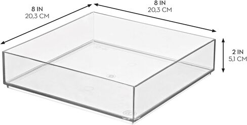 iDesign Plastic Makeup Drawer Organizer Tray - Vanity Organizer or Desk Drawer Organizer - Set of 2 - Clear in Kuwait
