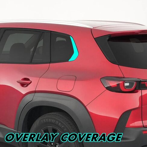 SlickMod كروم حذف تراكب الفينيل المعتم لـ 2023-2026 Mazda CX-50 CX50 Window Trim (أسود لامع) in Kuwait