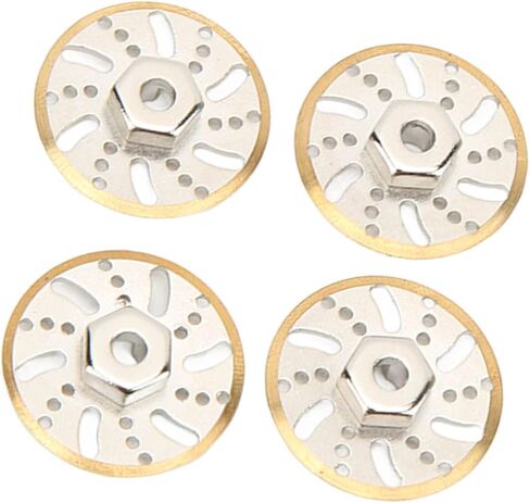 Qinlorgo RC Counter Weight Brake Disc, Brass Wheel Weights, Hex Adapter with Precise Size Control, Ideal for Axial SCX24 C10 1/24 RC Car in Kuwait
