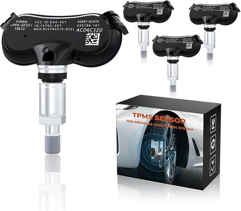 مستشعر TPMS 315 ميجا هرتز 4 حزم، مستشعر نظام مراقبة ضغط الإطارات المبرمج مسبقًا مناسب لسيارة Toyota Sequoia 2006-2017 لـ Sienna 2006-2020 لـ Tundra 2006-2017، استبدل 426070C070، 4260708010 in Kuwait