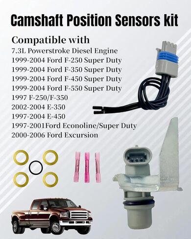 F7TZ-12K073-B Camshaft Position Sensor w/Wire Harness Fit for Ford F-250 F250 F-350 F350 F-450 F450 F-550 F550 Super Duty & E-350 E350 E-450 E450 1997-2006 in Saudi Arabia