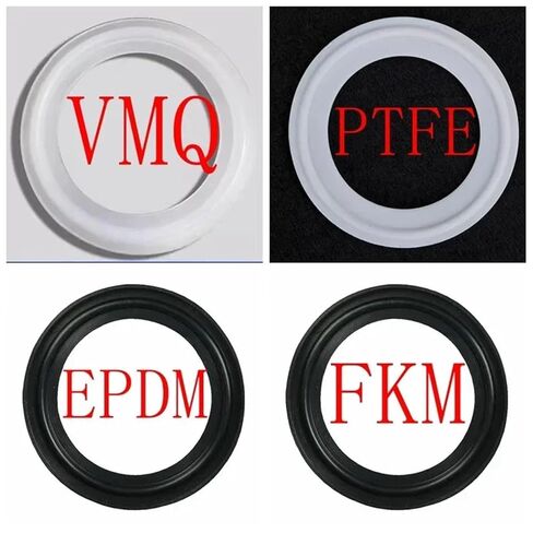 1/2" 3/4" 1" 1.5" 2" 2.5" 3" 3.5" 4" - 10" Tri Clamp Sanitary PTFE EPDM FKM Silicone Seal Gasket Strip Homebrew Diopter Ferrule(VMQ Clear,63x77.5mm 5pcs) in Saudi Arabia
