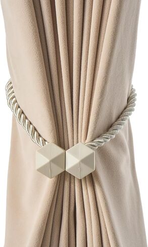 Classic Style Magnetic Curtain Tiebacks, Magnet Weave Rope Holdbacks for Home and Room Champagne Color in Saudi Arabia