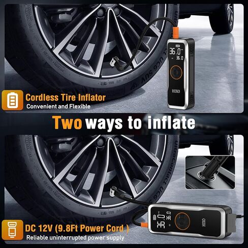 Portable Tire Inflator Air Compressor, 150PSI Digital Pressure Gauge Equipped, 20000mAh High-Capacity & 5 Times Quicker Portable Air Pump for Cars, Motorcycles, Bicycles, Balls, and Beyond in Saudi Arabia