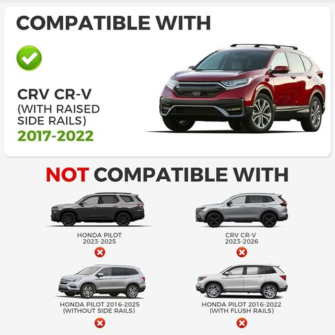 Roof Rack Cross Bars Compatible with Honda CRV 2017-2022 (with Raised Side Rails), Heavy Duty 300 LBS Lockable Aluminum Crossbars, Anti-Theft Rooftop Cargo Carrier for Bike, Kayak, Ski, Cargo Box in Saudi Arabia
