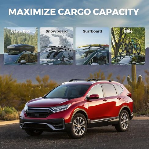 Roof Rack Cross Bars Compatible with Honda CRV 2017-2022 (with Raised Side Rails), Heavy Duty 300 LBS Lockable Aluminum Crossbars, Anti-Theft Rooftop Cargo Carrier for Bike, Kayak, Ski, Cargo Box in Saudi Arabia