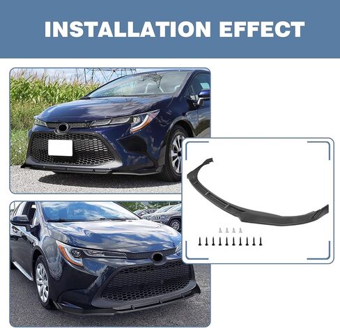 Front Bumper Lip Chin Spoiler fit for Toyota Corolla Sedan Hybrid LE/L/LE/XLE 2020-2025,for Toyota Corolla Sedan Hybrid XLE 2023-2025 3-Piece Front Bumper Lip Spoile Gloss Black in Kuwait