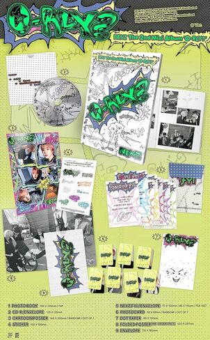 NEXZ ORLY? 2nd Mini Album [O Ver.] Photobook + CD + Photocard + Cartoon Poster + Dot Paper + Sticker in Kuwait