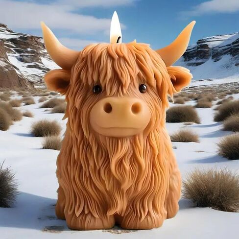 Highland Cow Silicone Candle Mold，Reusable 3D Animal Soap Epoxy Resin Crafts Making Mold for DIY Handmade Candles, Plaster & Resin Crafts in Kuwait