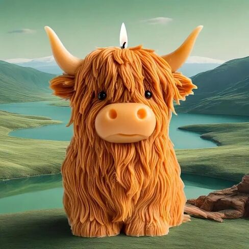 Highland Cow Silicone Candle Mold，Reusable 3D Animal Soap Epoxy Resin Crafts Making Mold for DIY Handmade Candles, Plaster & Resin Crafts in Kuwait
