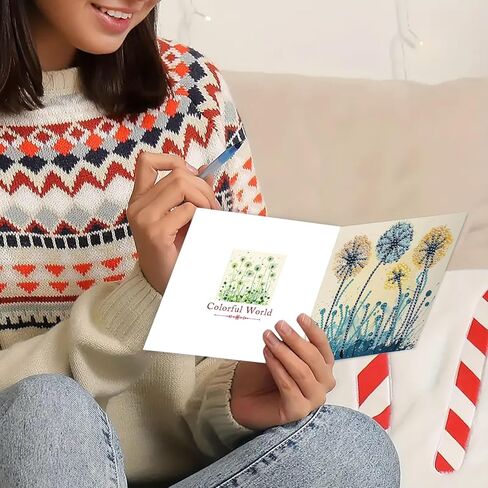 DDGYP 6pcs Diamond Art Cards - 5.9x11.81in Diamond Art Painting Greeting Card Kits, DIY Diamond Art Greeting Cards with Envelopes for Birthday & Daily Greetings in Kuwait