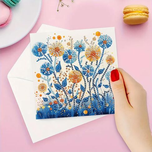 DDGYP 6pcs Diamond Art Cards - 5.9x11.81in Diamond Art Painting Greeting Card Kits, DIY Diamond Art Greeting Cards with Envelopes for Birthday & Daily Greetings in Kuwait