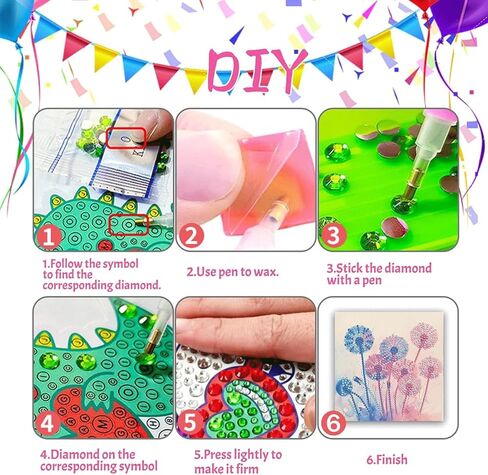 DDGYP 6pcs Diamond Art Cards - 5.9x11.81in Diamond Art Painting Greeting Card Kits, DIY Diamond Art Greeting Cards with Envelopes for Birthday & Daily Greetings in Kuwait
