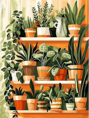 Plant Diamond Painting Kits for Adults - Potted Diamond Art Kits for Adults, Round 5D Gem Art Kit for Adult DIY Crafts Kit Gift Home Wall Decor Gifts (16x12 inch) in Saudi Arabia