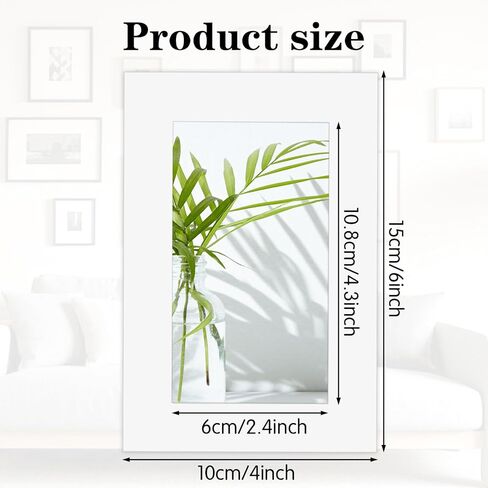 SULIKJHUI Picture Frame Mats, 15 Pack Acid-Free 6x4 Inch White Mat Board with Beveled Edge, Perfect for 4x6 Photos, Art Prints & Wall Decor, 4.3x2.4 Inch Opening in Kuwait