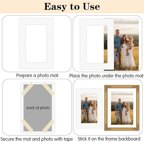 SULIKJHUI Picture Frame Mats, 15 Pack Acid-Free 6x4 Inch White Mat Board with Beveled Edge, Perfect for 4x6 Photos, Art Prints & Wall Decor, 4.3x2.4 Inch Opening in Kuwait