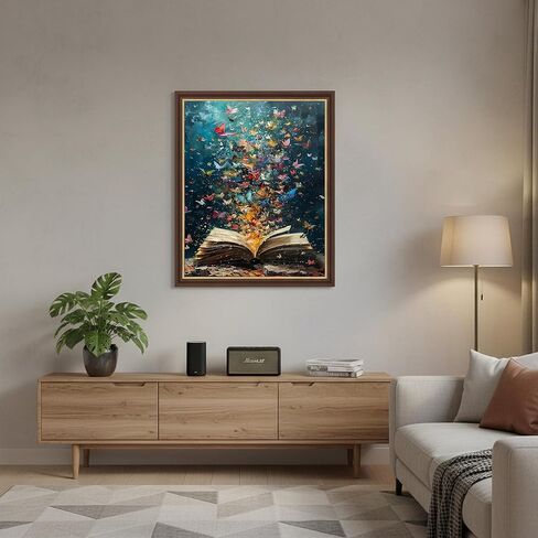 koemhxb Butterfly Paint by Numbers Kit for Adults, Butterfly Book Theme, Acrylic Painting on Canvas, DIY Art Set for Beginners, Home Wall Decor Gift 16x20 Inch in Saudi Arabia
