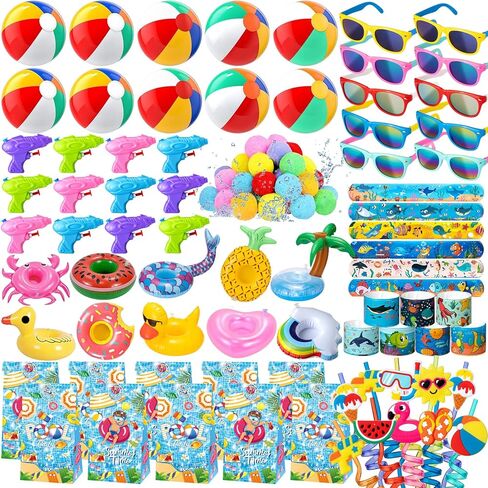 DMIGHT Pool Party Favors, 85 PCS Beach Party Favors Party Bag Stuffers for Kids, and More for summer party favors, luau party favors, Birthday Party Supplies in Kuwait
