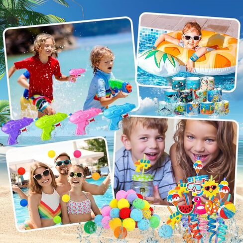 DMIGHT Pool Party Favors, 85 PCS Beach Party Favors Party Bag Stuffers for Kids, and More for summer party favors, luau party favors, Birthday Party Supplies in Kuwait