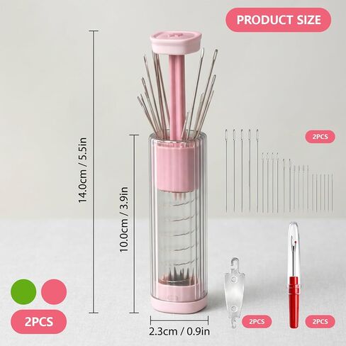 2PCS حالة إبرة مغناطيسية، حالة إبرة الخياطة مع التصميم المنبثق، حامل إبرة التطريز المحمولة للسفر، إصلاح الملابس في حالات الطوارئ، المشاريع الحرفية، PC ABS الكربون الصلب البناء in Kuwait