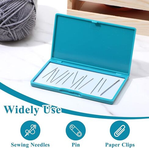 KFHENSOMR Magnetic Needle Storage Case - Slim Line PVC Sewing Needle Case & Small Metal Objects Organizer, Portable Rectangle Magnetic Box for Pins & Needles (Dark Green) in Kuwait