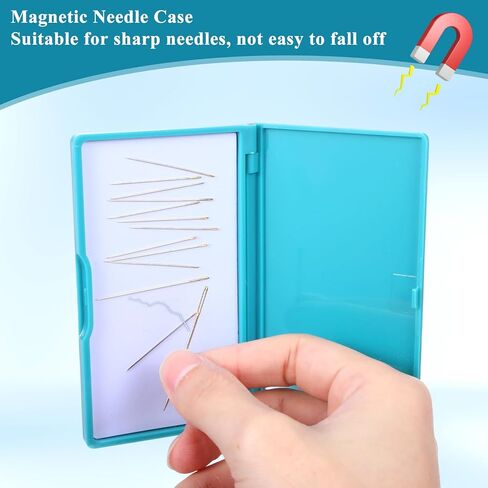 KFHENSOMR Magnetic Needle Storage Case - Slim Line PVC Sewing Needle Case & Small Metal Objects Organizer, Portable Rectangle Magnetic Box for Pins & Needles (Dark Green) in Kuwait