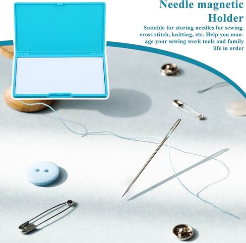 KFHENSOMR Magnetic Needle Storage Case - Slim Line PVC Sewing Needle Case & Small Metal Objects Organizer, Portable Rectangle Magnetic Box for Pins & Needles (Dark Green) in Kuwait