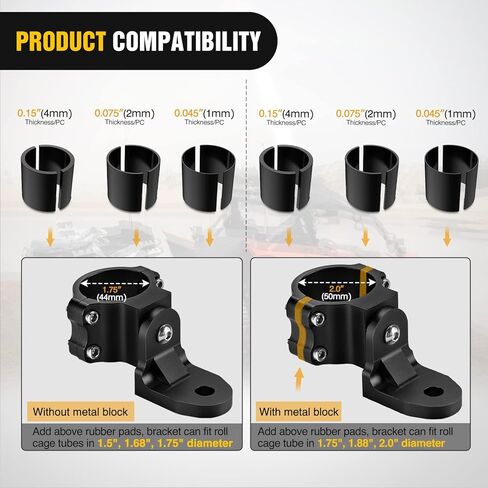 Nilight 1PC UTV Flag Antenna Mount Whip Light Mounting Bracket Black Adjustable Heavy Duty for 1.5 to 1.75inch 1.75 to 2inch for Polaris RZR Ranger Can Am Maverick X3 Talon in Kuwait