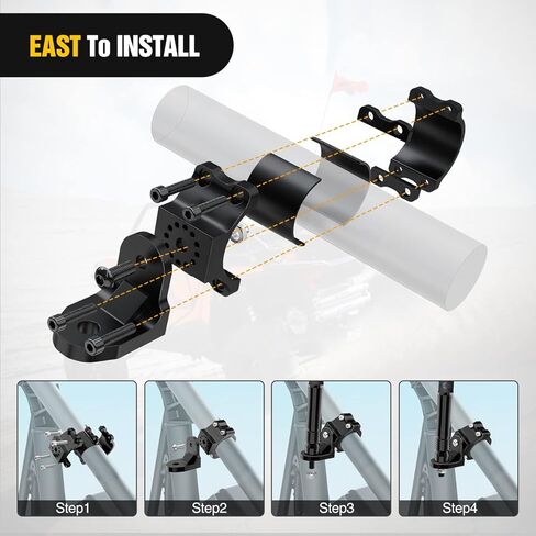 Nilight 1PC UTV Flag Antenna Mount Whip Light Mounting Bracket Black Adjustable Heavy Duty for 1.5 to 1.75inch 1.75 to 2inch for Polaris RZR Ranger Can Am Maverick X3 Talon in Kuwait