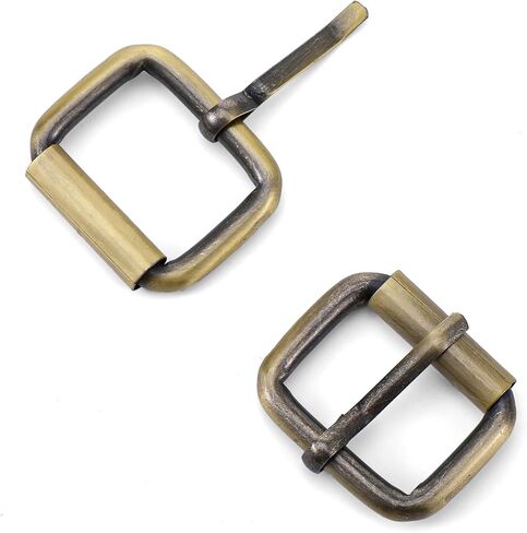 10 PCS Belt Buckle Replacement, 0.71 Inch Inner Width Single Prong Roller Buckle, Antique Bronze Copper Hardware for Leather Craft, Belts, Bags, Straps & DIY Accessories - 1.38" Outer Length in Kuwait